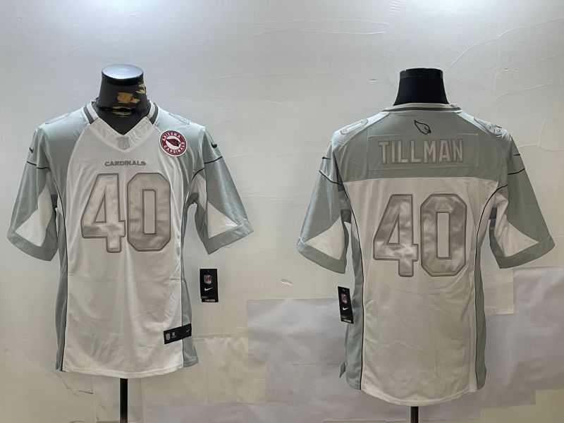 Men Arizona Cardinals #40 Tillman White Gold 2024 Nike Limited NFL Jersey style 2